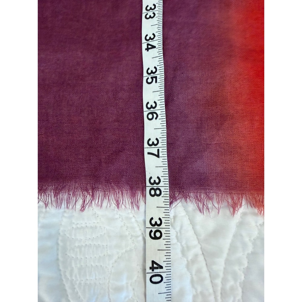 Peruvian Connection Wool Silk Ombre Scarf Red Burgundy Purple Fringe Wrap Shawl - Picture 6 of 6